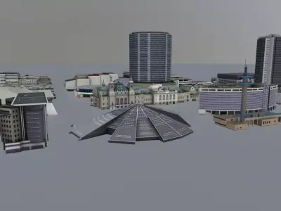 Nice Buildings Pack Low-poly 3D model