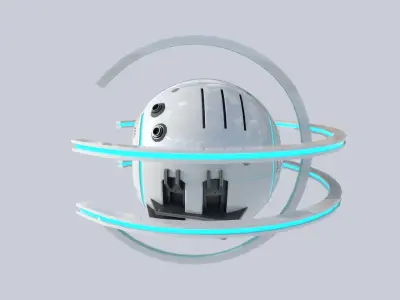 Sphere ship Low-poly 3D model