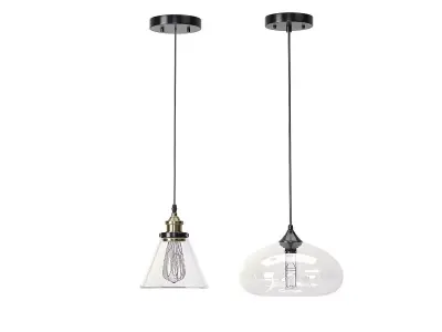 Cruz pendant lamp and Cassini glass 1 light clear pendant 3D model