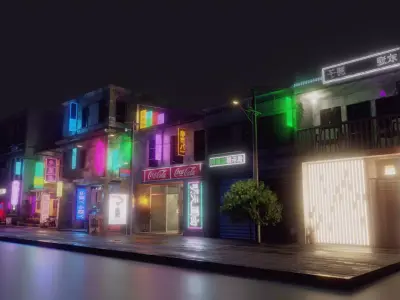 Japanese street 3D model