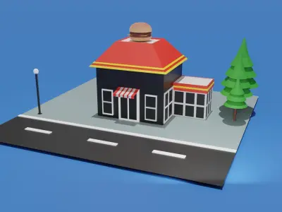 SHOP MODEL Low-poly 3D model