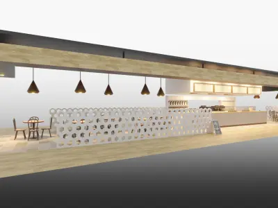 lowpoly cafe 3D model