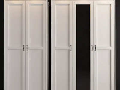 Wardrobesongesand pair of wardrobes with lights 3D model