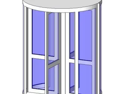 Tourniquet circular table with glass doors Free 3D model