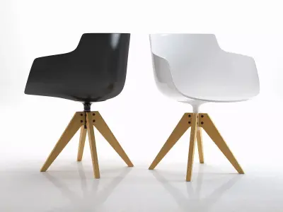 Flow Armchair VN 4-legged oak 3D model