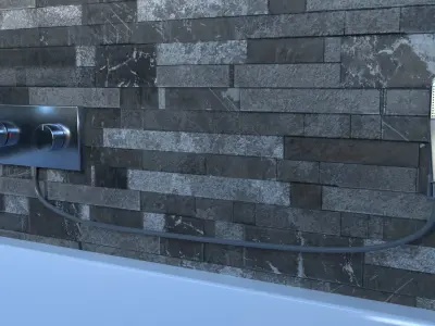 Bathroom scene Low-poly 3D model