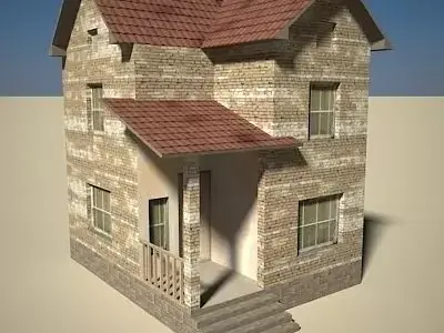 House Two-Story 02 Low-poly 3D model
