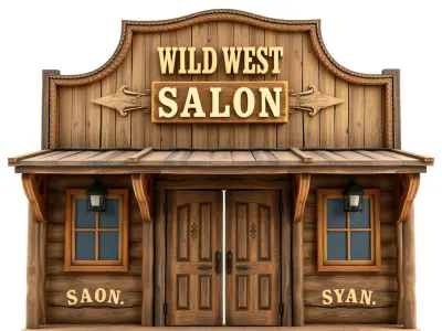 Wild West Salon model pack  Detailed Wooden Structure Low-poly 3D model