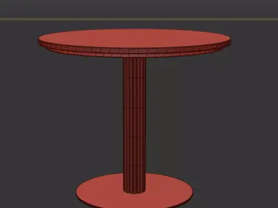 Stem dining table terrazzo and marble 3D model
