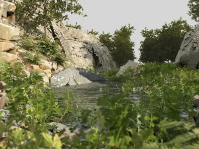 Rocky forest scene A 3D model
