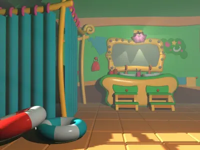 Asset - Cartoons - Bathroom 3D model 3D model