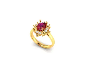 Solitaire Engagement Wedding Ring 3D print model 10