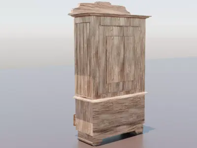 GameReady Wardrobe with Axe Detail Low-poly 3D model