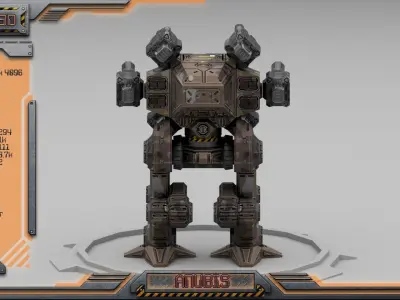 Anubis BattleMech Low-poly 3D model