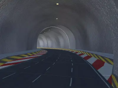 Road Modular Assets for Unity and Unreal Low-poly 3D model
