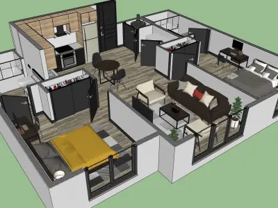 VRAY READY FLOOR PLAN 03 3D model