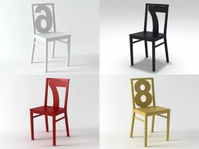 Chairs number chair 3D model