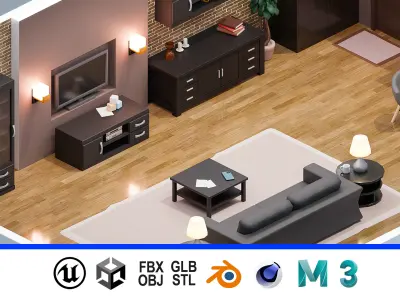 Room 25 Low-poly 3D model