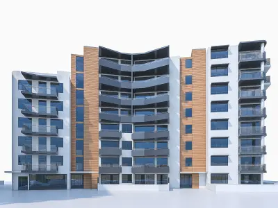 Apartment Buildings 04 Low-poly 3D model