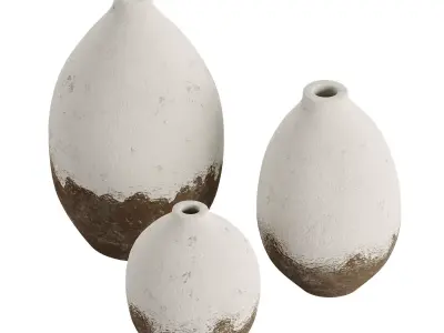 Golden Earth Vases Clay 3D model