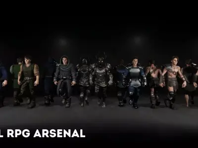 Modular Character System Low-poly 3D model