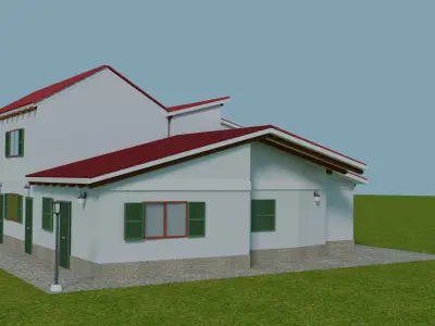 Low Poly Game Ready House 3D Model Low-poly 3D model