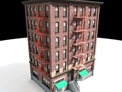 Nyc Building 09 type1 Low-poly 3D model