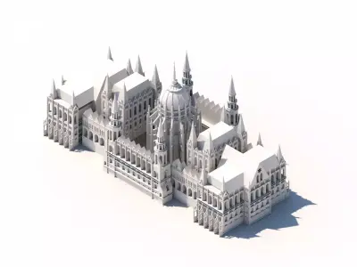 Hungarian Parliament Building Low-poly 3D model
