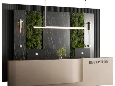 Reception desk  office furniture 13 Low-poly 3D model