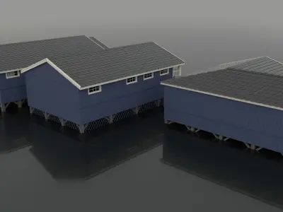 Summer Camp Bunks Sea side cabin 3D model
