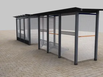 Bus Stop Modern Low-poly 3D model