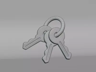 Bunch of keys Low-poly 3D model