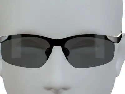 Cartoon High Poly Subdivision Glasses Black Low-poly 3D model