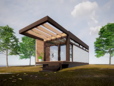 Wood House 1 Low-poly 3D model