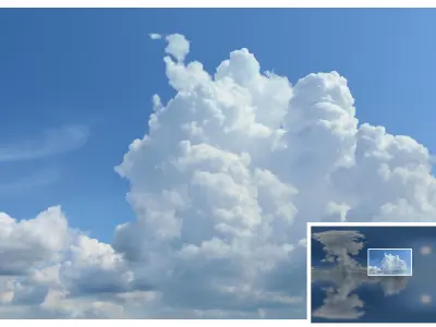 Skies 3 - Matte painting - Panoramas 360 degree Low-poly 3D model