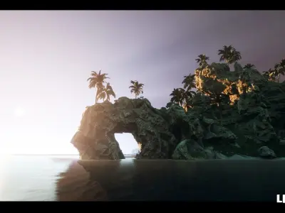 Abandoned Hut in Tropical Island Survival Post Apocalyptic Low-poly 3D model