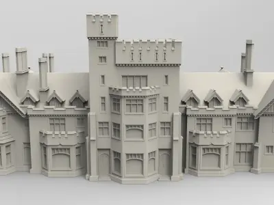 X-mansion - High poly castle 3D model