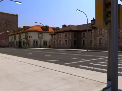 Low Poly City Block A 3D model