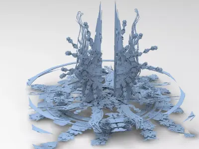 Sci fi squid gate city1  Low-poly 3D model