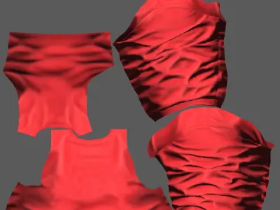 Basketball Style Hip Hop Long Sleeve Crop Top Low-poly 3D model