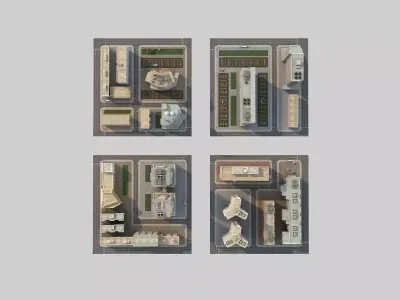 CityBlock city Low-poly 3D model