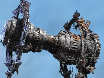 Alien Cigar ship array colony 1 3D model