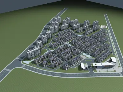 Architecture residential area in city 3D model