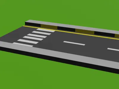 Road Pack 3D Model Low-poly 3D model