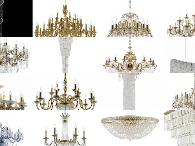 Collection of Sferon Chandeliers  3D Model Pack