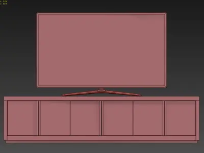 RH BEZIER PANEL 6-DOOR MEDIA CONSOLE 3D model