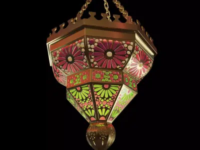 Arabic Gold Lamp 3D model
