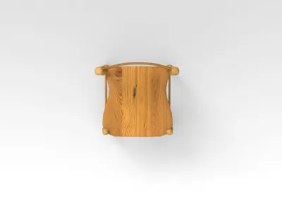 Wooden Armed Chair 3D model