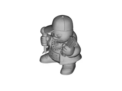 Hip-Hop Money Character Figurine High Detail Cartoon 3D Model 3D print model