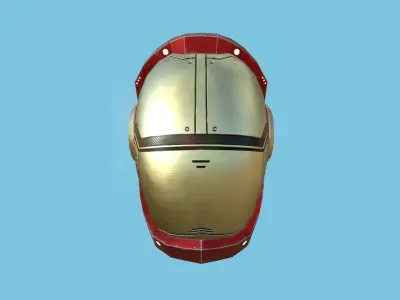 SciFi Helmet 04 - Red Gold Iron - Character Design Fashion Low-poly 3D model